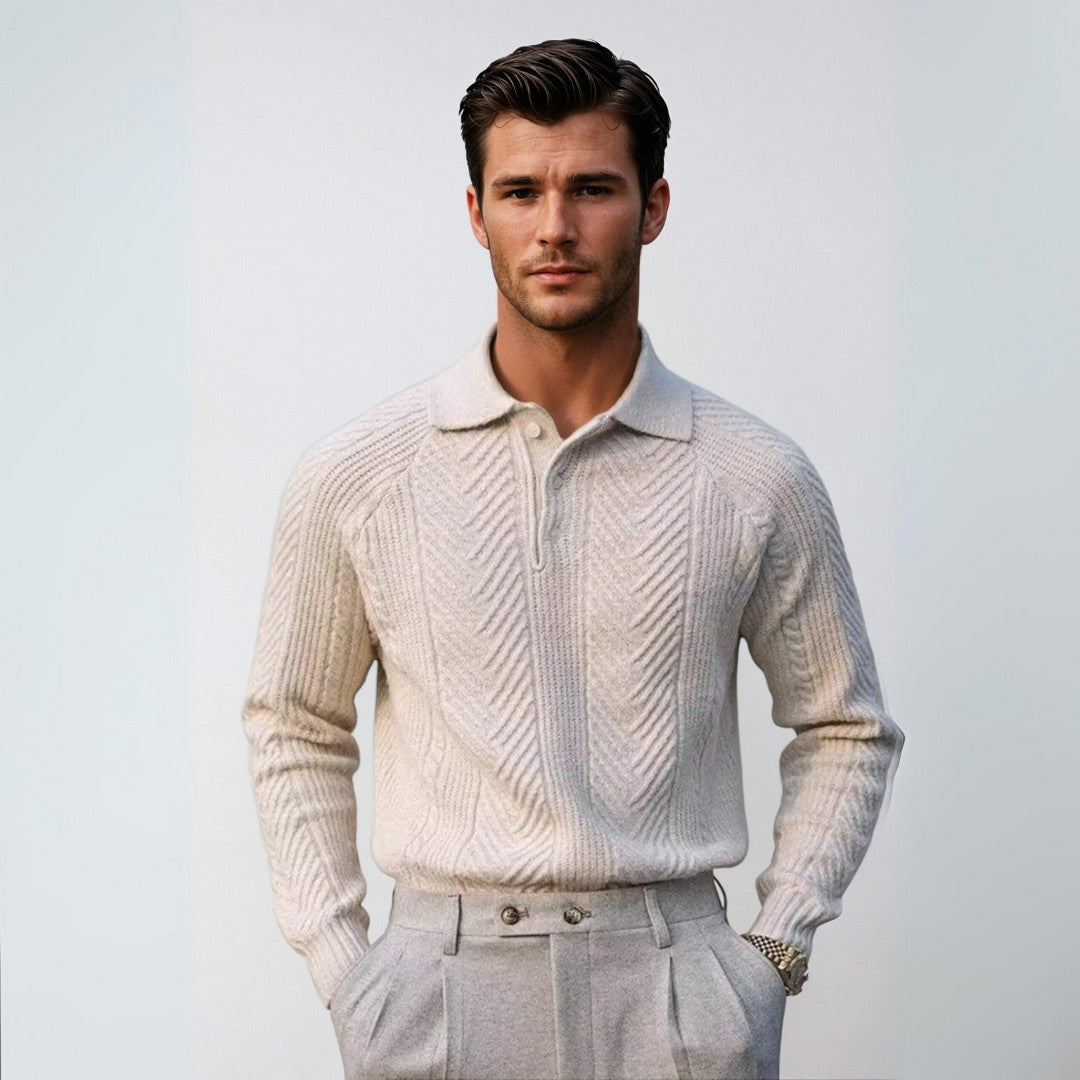 ROSSI | LUXURY MEN’S SWEATER WITH COLLAR - Echelon Lifestyle