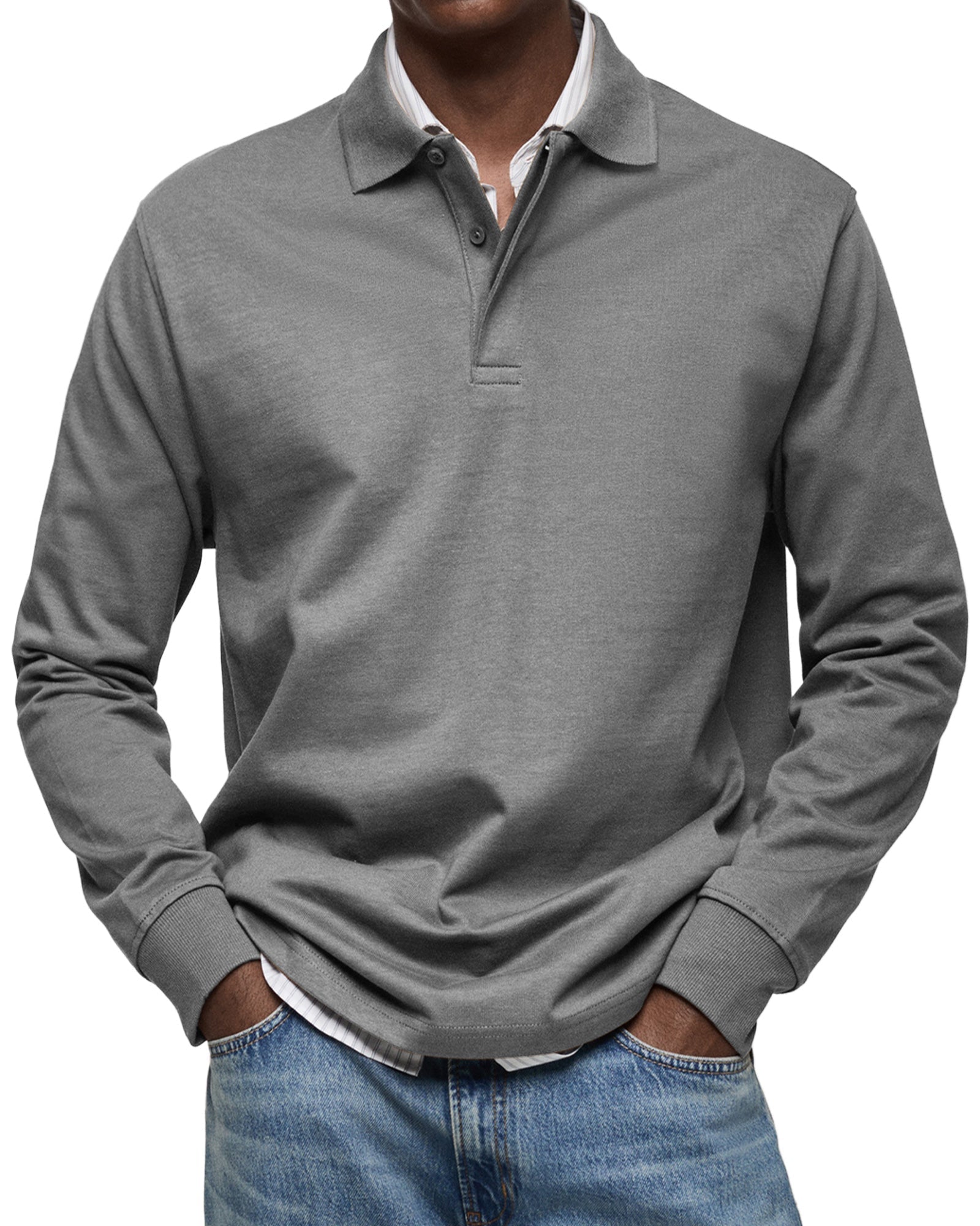 RICCARDO | ELEGANT LONG-SLEEVE POLO - Echelon Lifestyle