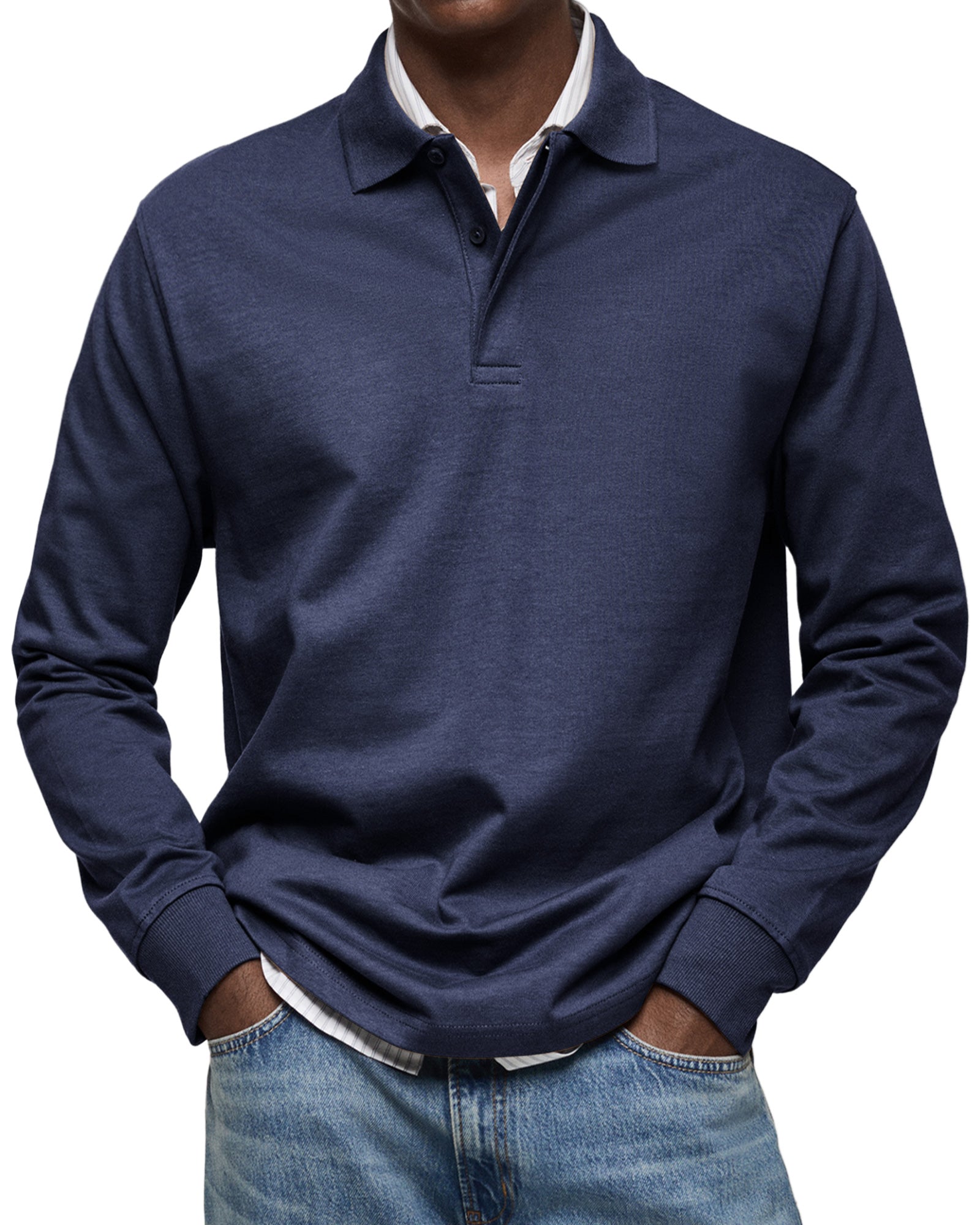 RICCARDO | ELEGANT LONG-SLEEVE POLO - Echelon Lifestyle