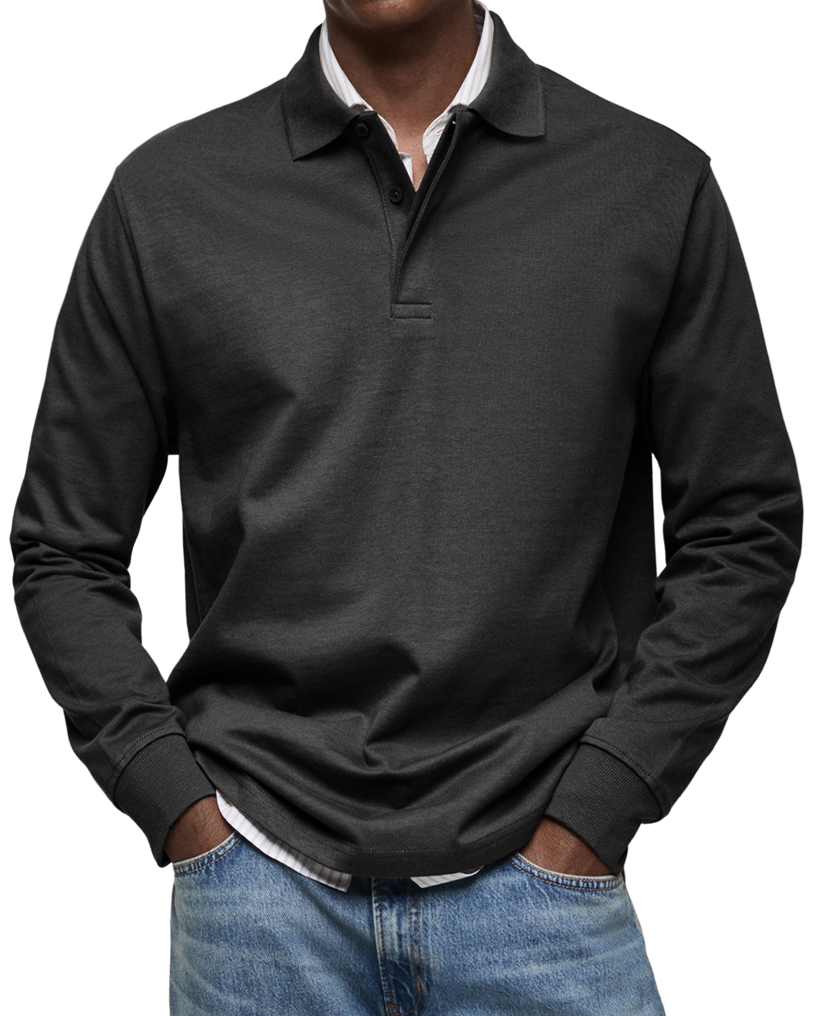 RICCARDO | ELEGANT LONG-SLEEVE POLO - Echelon Lifestyle