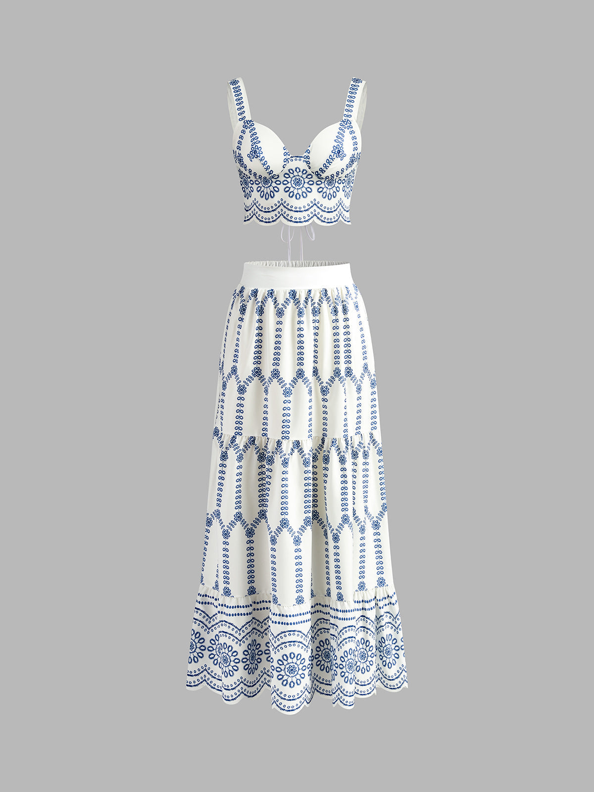 Kleitas komplekts bez piedurknēm ar saitēm aizmugurē