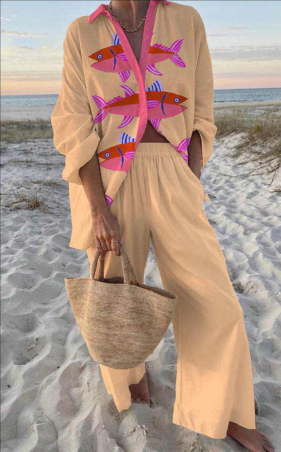 Chiara™ | Rozā komplekts ar zivju rakstu