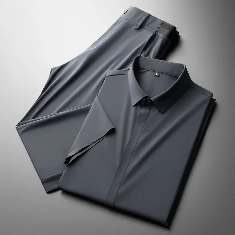 Leon™ - Men's Ultra-Light Luxe Short-Sleeve Suit Set - Echelon Lifestyle
