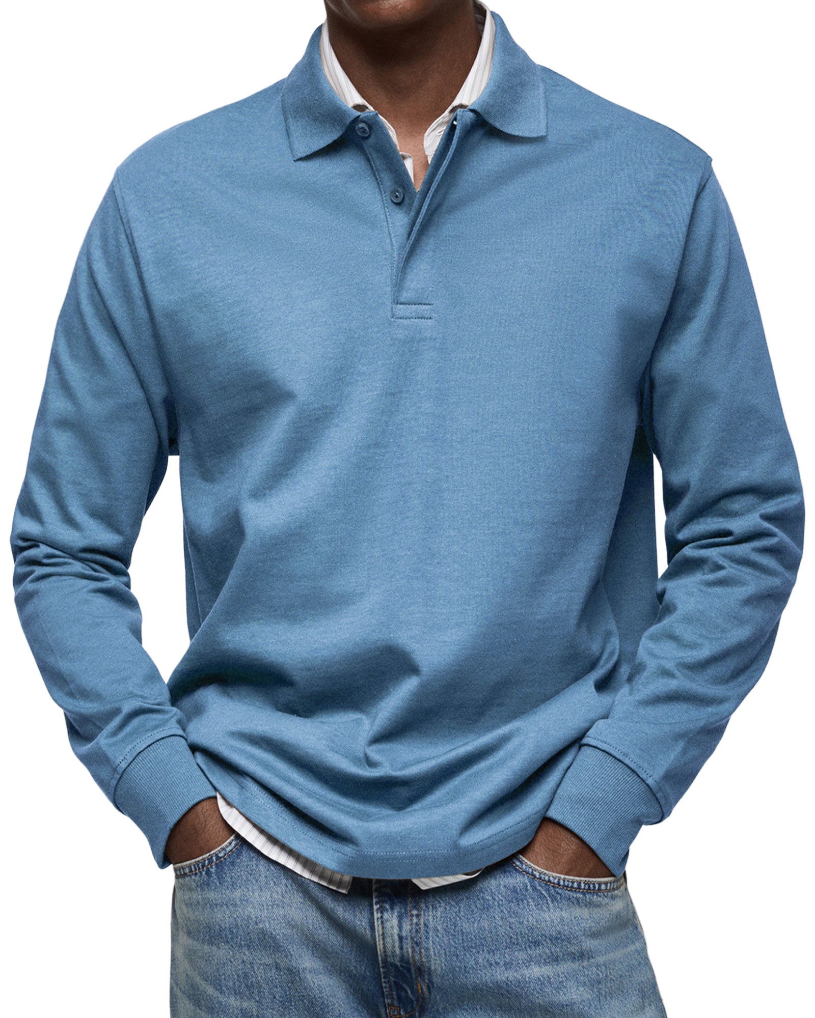 RICCARDO | ELEGANT LONG-SLEEVE POLO - Echelon Lifestyle