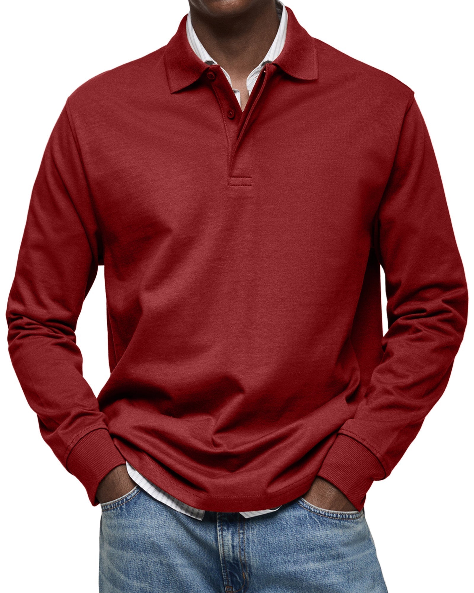 RICCARDO | ELEGANT LONG-SLEEVE POLO - Echelon Lifestyle
