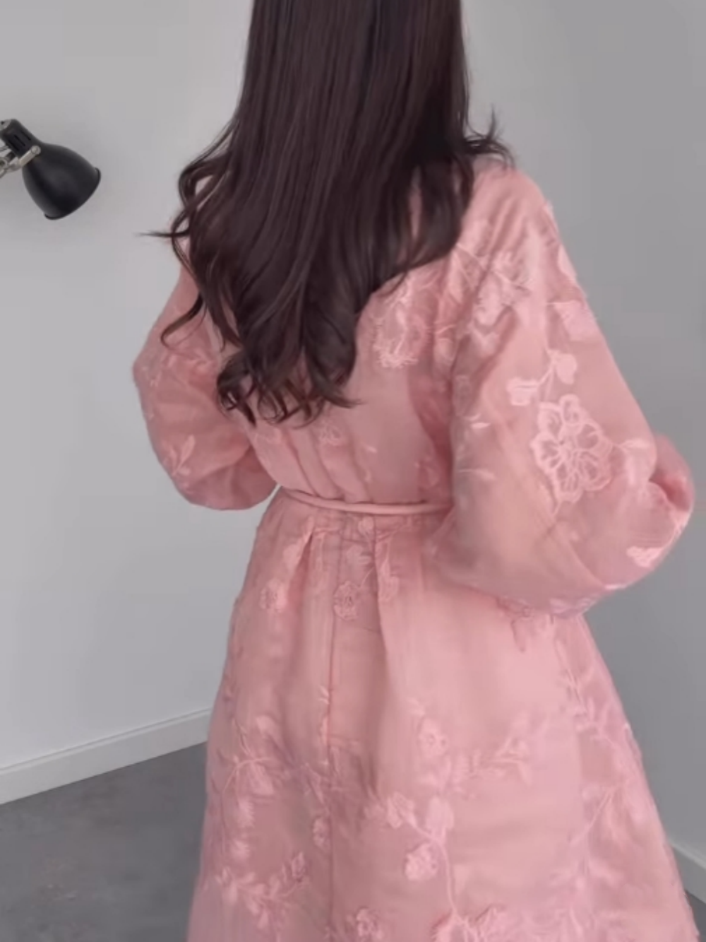 Fantāzijas Žakarda Garās Piedurknes Pogu Kleita