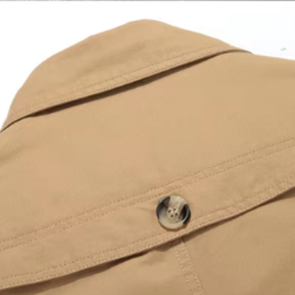 Eleganta polsterēta tranšejas mēteli