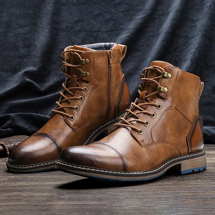 Aaron | Handcrafted Premium Leather Oxford Boots - Echelon Lifestyle