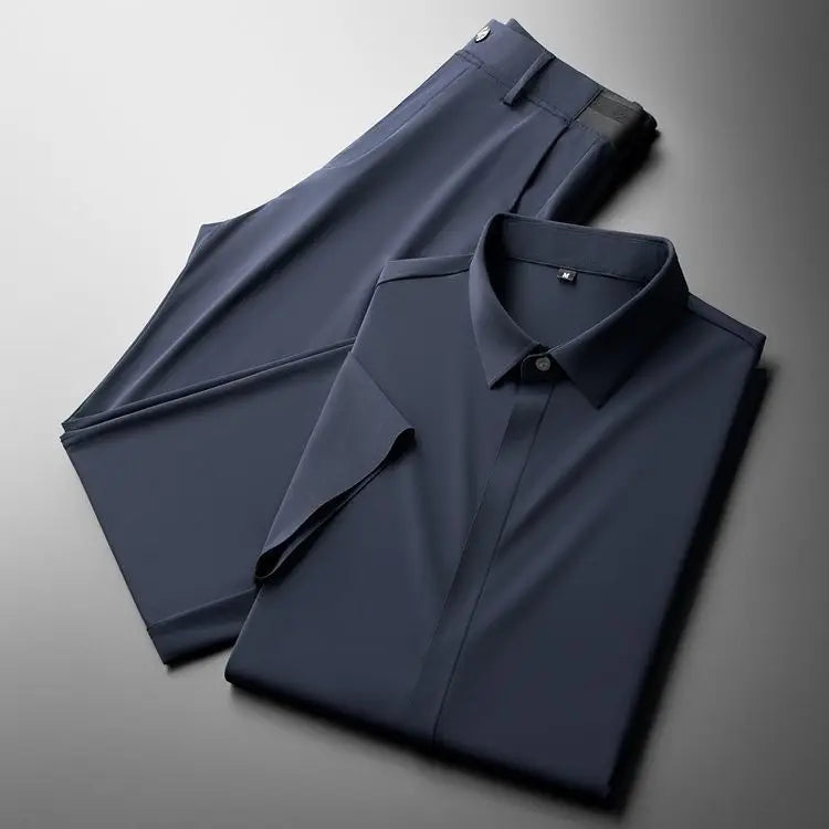 Leon™ - Men's Ultra-Light Luxe Short-Sleeve Suit Set - Echelon Lifestyle