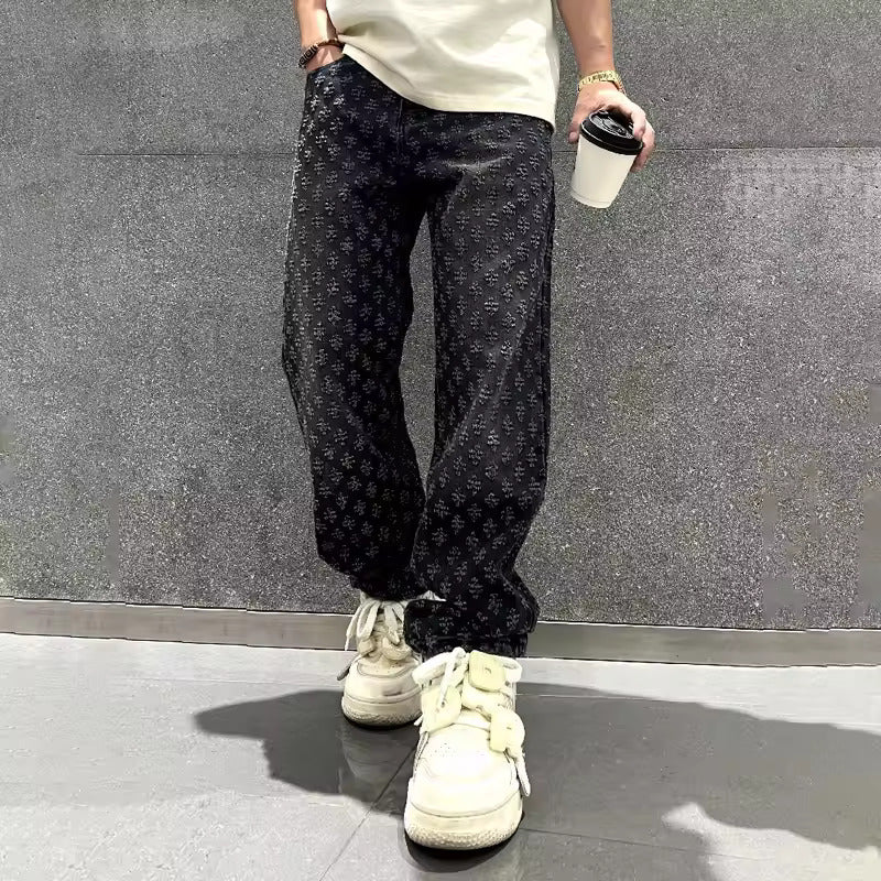 Jacquard Denim Jeans - Echelon Lifestyle