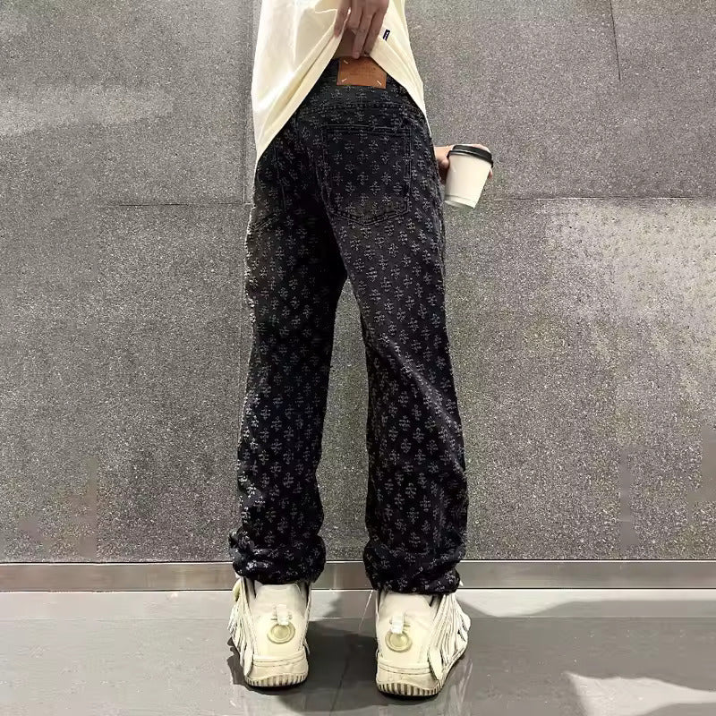Jacquard Denim Jeans - Echelon Lifestyle