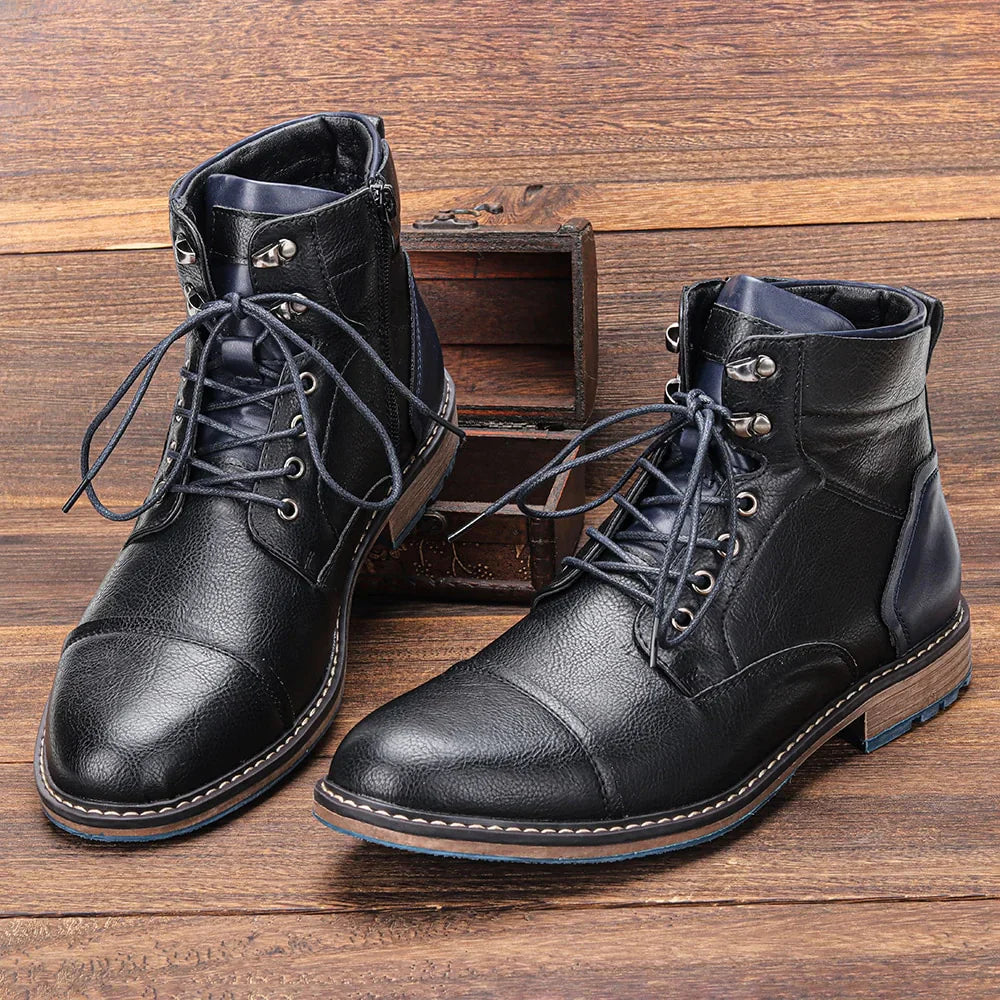 Aaron | Handcrafted Premium Leather Oxford Boots - Echelon Lifestyle