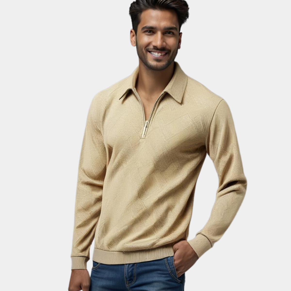 LAZZARO | ELEGANT PULLOVER WITH COLLAR - Echelon Lifestyle