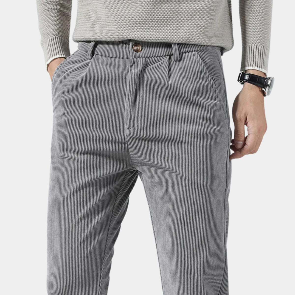 NICHOLAS | MEN'S RIBBED TROUSERS - Echelon Lifestyle