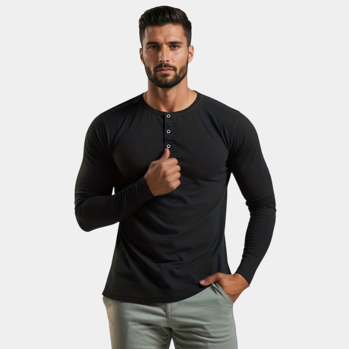 LIAM | MUSCLE FIT LONG-SLEEVE - Echelon Lifestyle