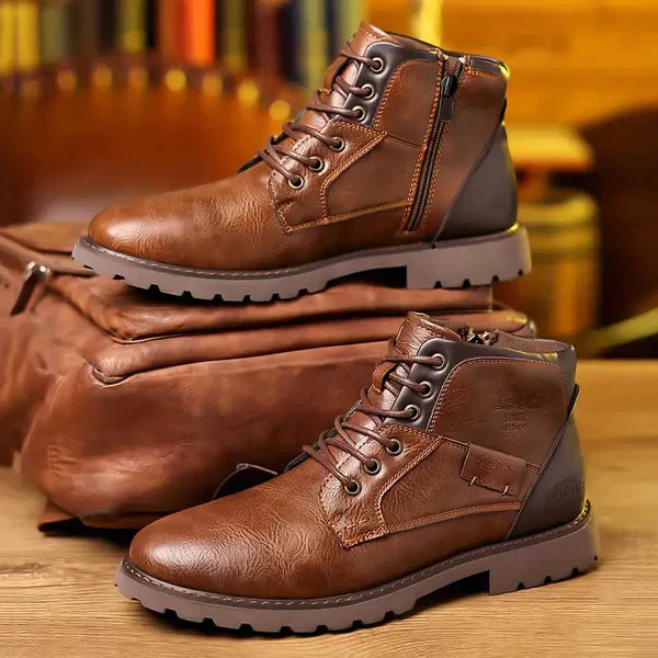 Jethro | Lace-up boots made of sturdy leather - Echelon Lifestyle