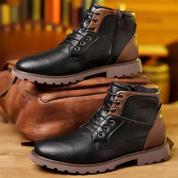 Jethro | Lace-up boots made of sturdy leather - Echelon Lifestyle