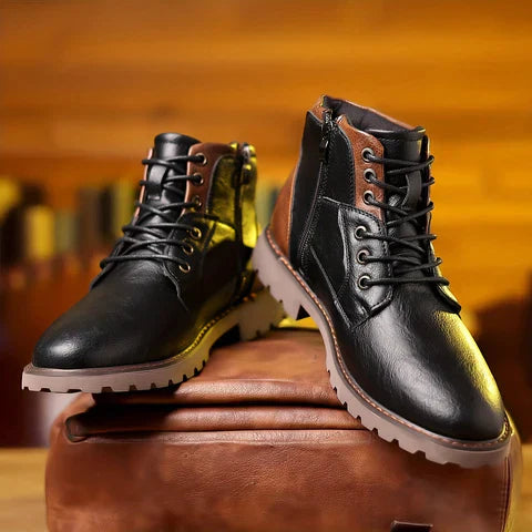 Jethro | Lace-up boots made of sturdy leather - Echelon Lifestyle